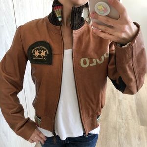 La Martina Eomen brown leather jacket.